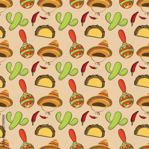 Cinco de Mayo Seamless Vector Pattern Design