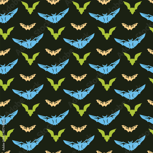 Demon Bats Seamless Vector Pattern Design
