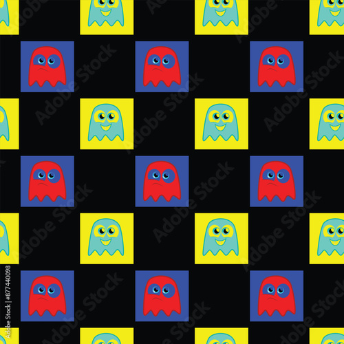 Ghost Game Seamless Vector Pattern Design