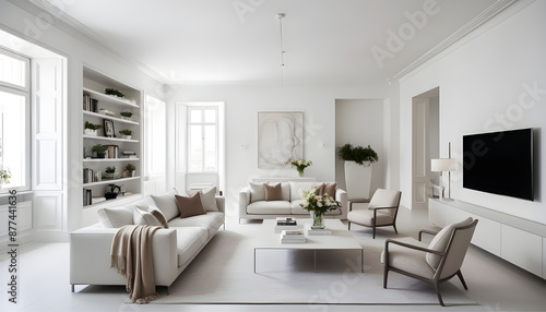 A living room in an edwardian house with a square bay window and chimney breast that has been converted into a bedroom
