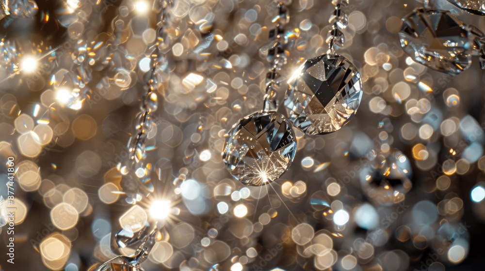 Close up of sparkling rhinestone chandelier texture Close up of sparkling rhinestone chandelier texture