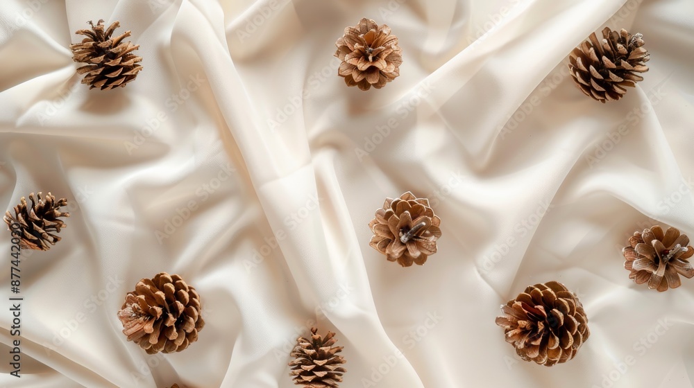 Fototapeta premium Boho composition with pine cones