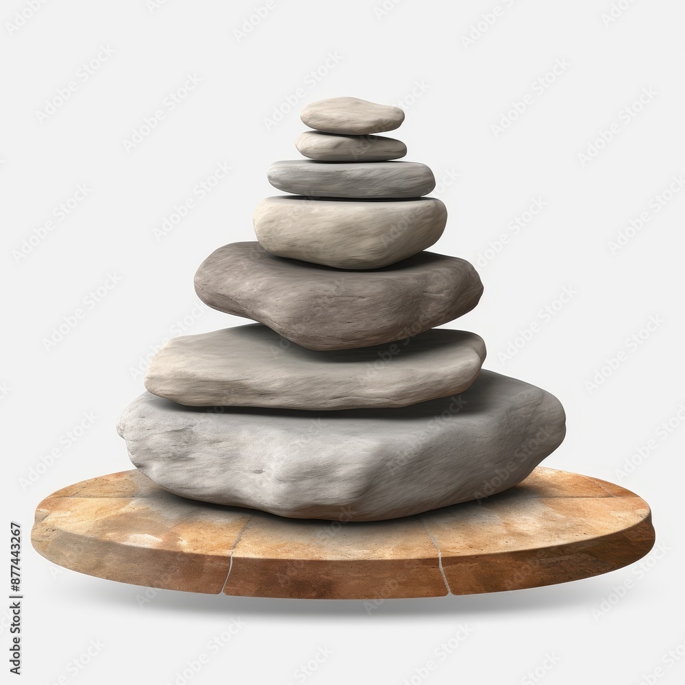 Stacked stone platforms in different styles and textures. Stacked stone platforms in different styles and textures.