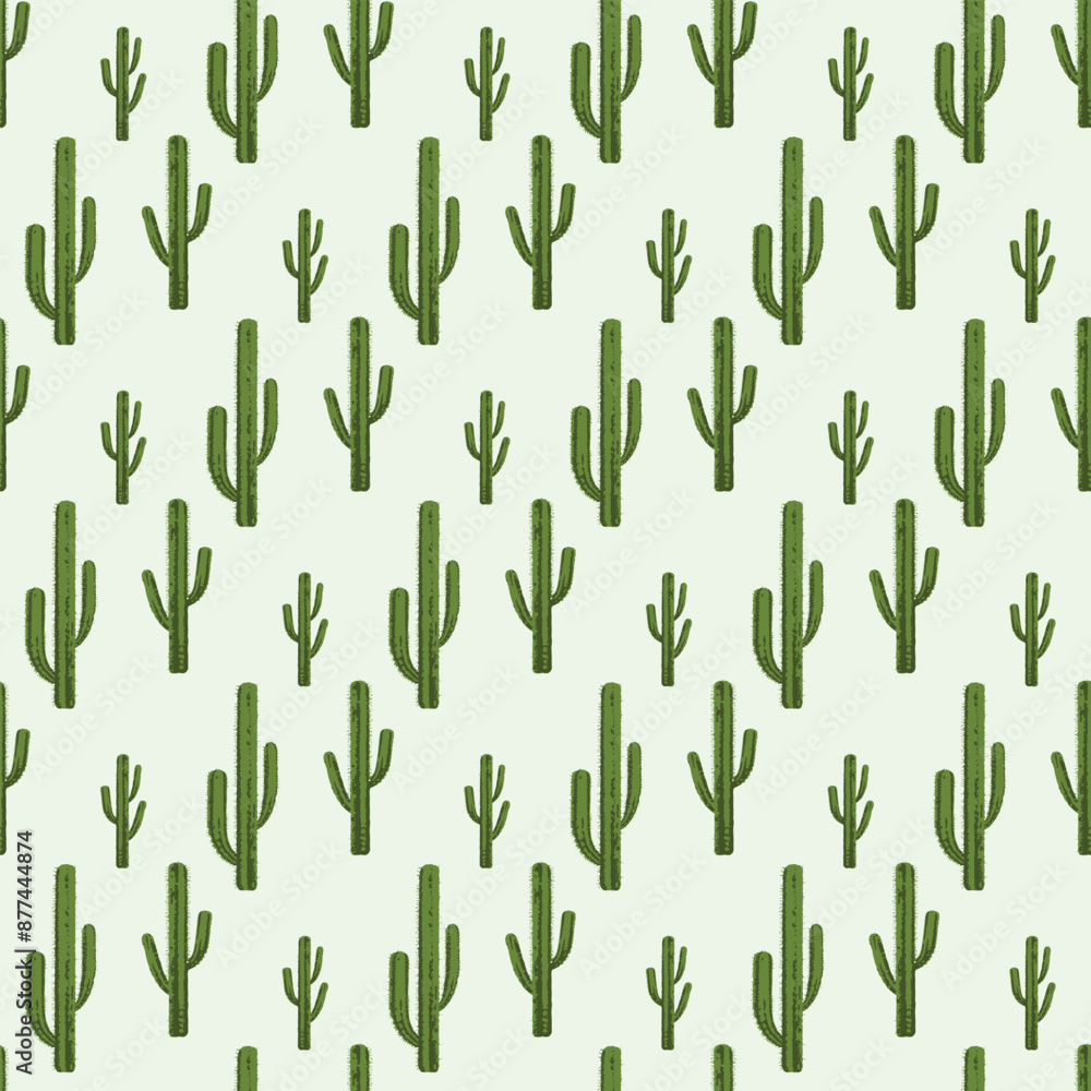 Lovely Cacti Seamless Vector Pattern Design Lovely Cacti Seamless Vector Pattern Design