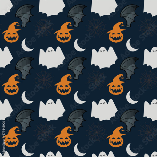 Night Creatures Seamless Vector Pattern Design