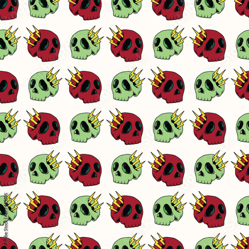 Monster skulls Seamless Vector Pattern Design