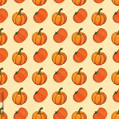 Pumkin Party Seamless Vector Pattern Design