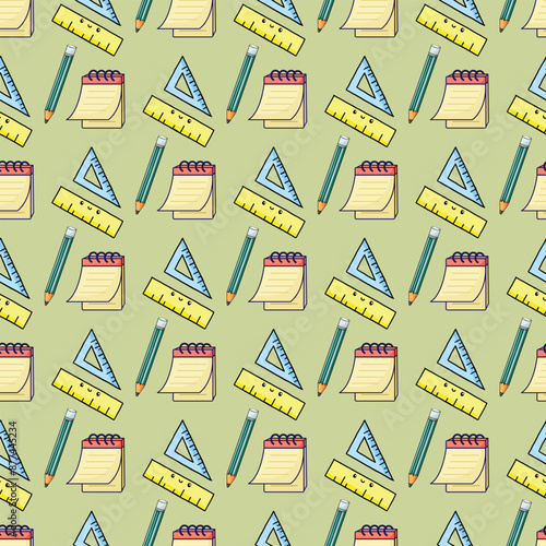 School Mix Seamless Vector Pattern Design
