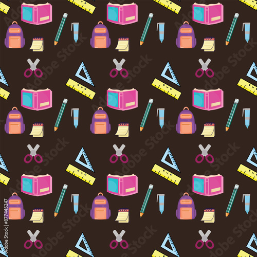 School Love Seamless Vector Pattern Design