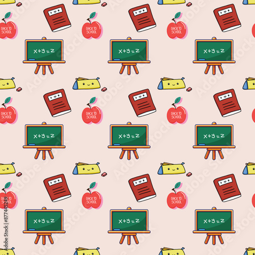 School Start Seamless Vector Pattern Design