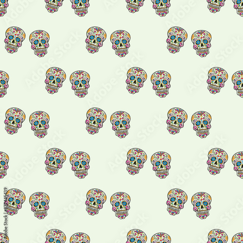 Skull Magic Seamless Vector Pattern Design