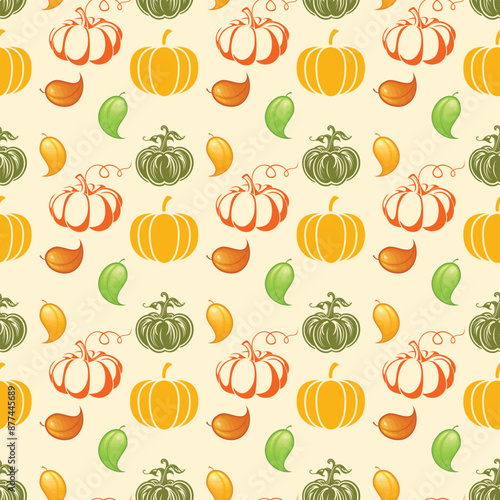 We Love Pumpkins Seamless Vector Pattern Design