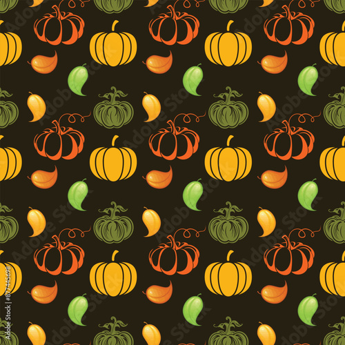 We Love Pumpkins Seamless Vector Pattern Design