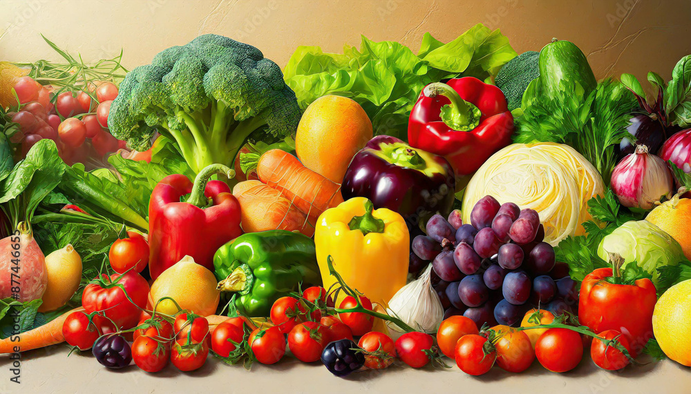 set of different fruits and vegetables on white background set of different fruits and vegetables on white background