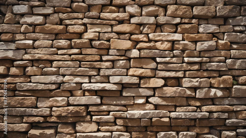 Obraz premium Abstract background seamless stone wall pattern. AI generated image. .