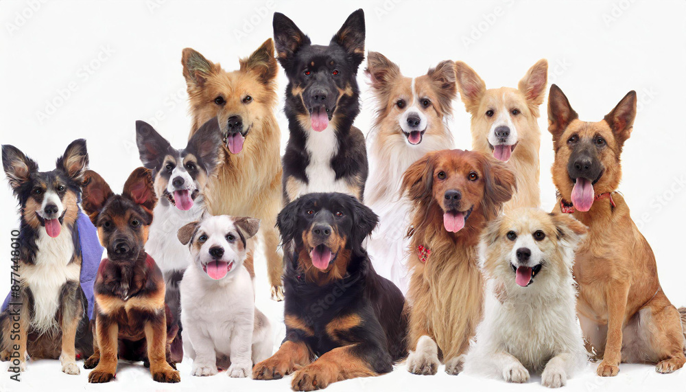 Group of twelve dogs Group of twelve dogs