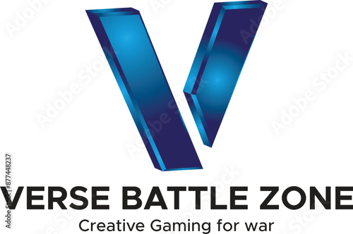 logo for company, Gaming Logo design, Verse Battle Zone, Creative logo, 3d Gradient logo