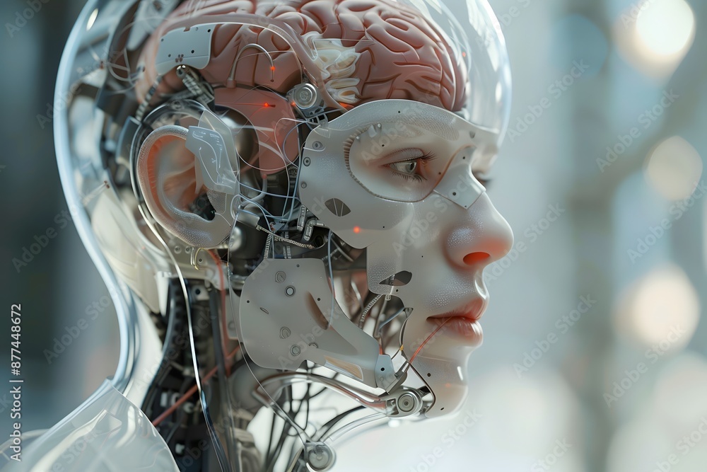 Robot with human brain Robot with human brain
