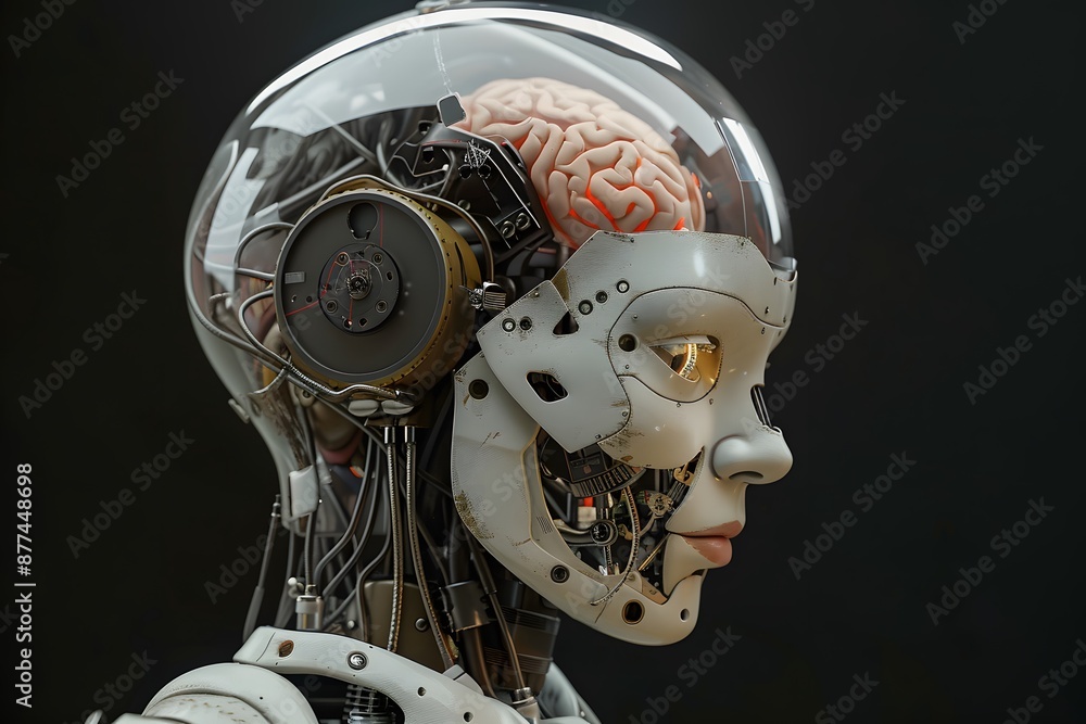 Fototapeta premium Robot with human brain