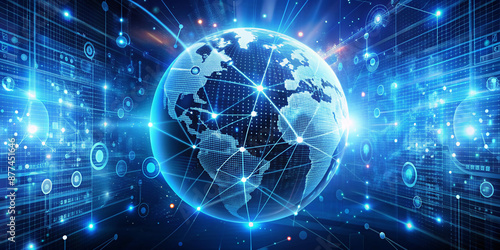 Wallpaper Mural Global Digital Connectivity: The Future of Networked Technology, Cyber Innovation: A Digital World Connected by Advanced Networks Torontodigital.ca