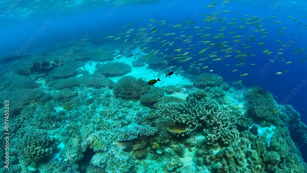 Vibrant Coral Reefs Visible from Space in Clear Blue Oceans Vibrant Coral Reefs Visible from Space in Clear Blue Oceans