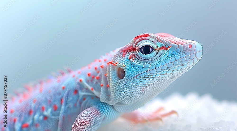 Fototapeta premium chameleon on a blue background