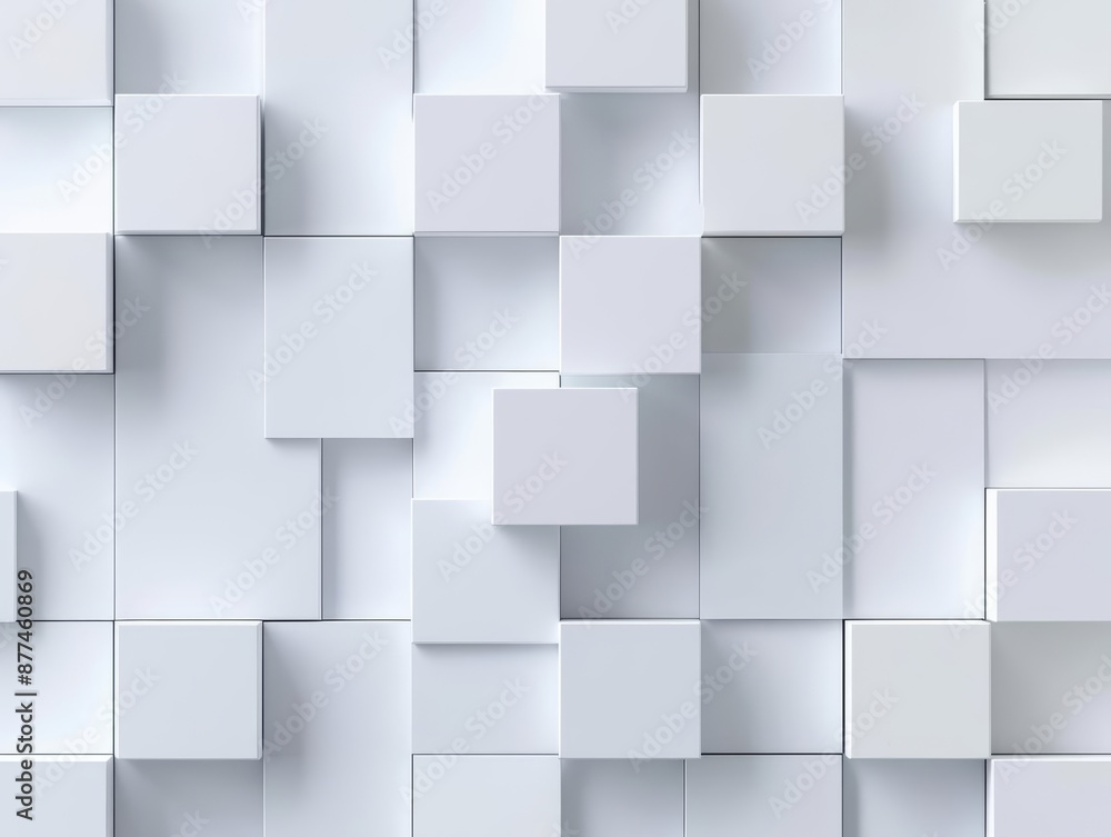 Abstract White 3D Geometric Pattern in Minimalist Design Abstract White 3D Geometric Pattern in Minimalist Design