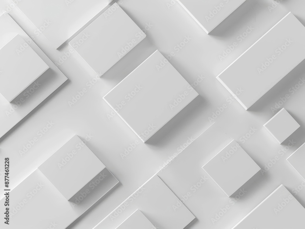 Minimalist Architectural White Geometric Blocks on Clean White Background Minimalist Architectural White Geometric Blocks on Clean White Background