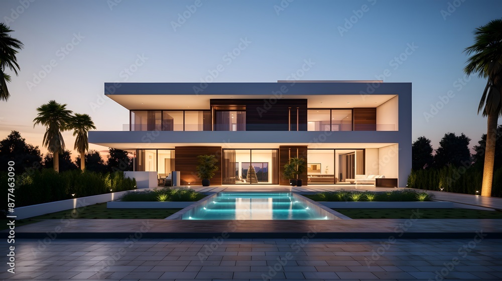 Luxurious Villa with Pool at Sunset Luxurious Villa with Pool at Sunset