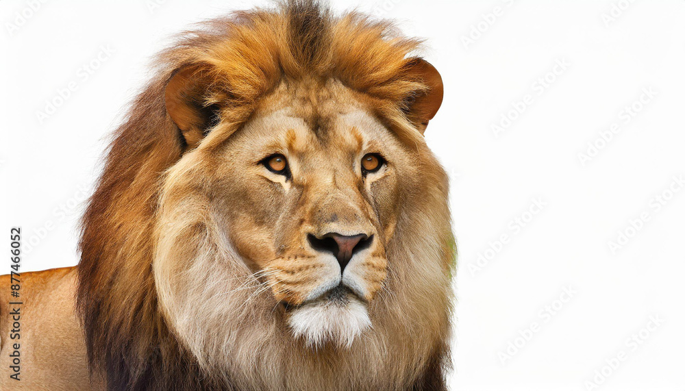 lion four and a half years old stands in front of a white backdrop lion four and a half years old stands in front of a white backdrop