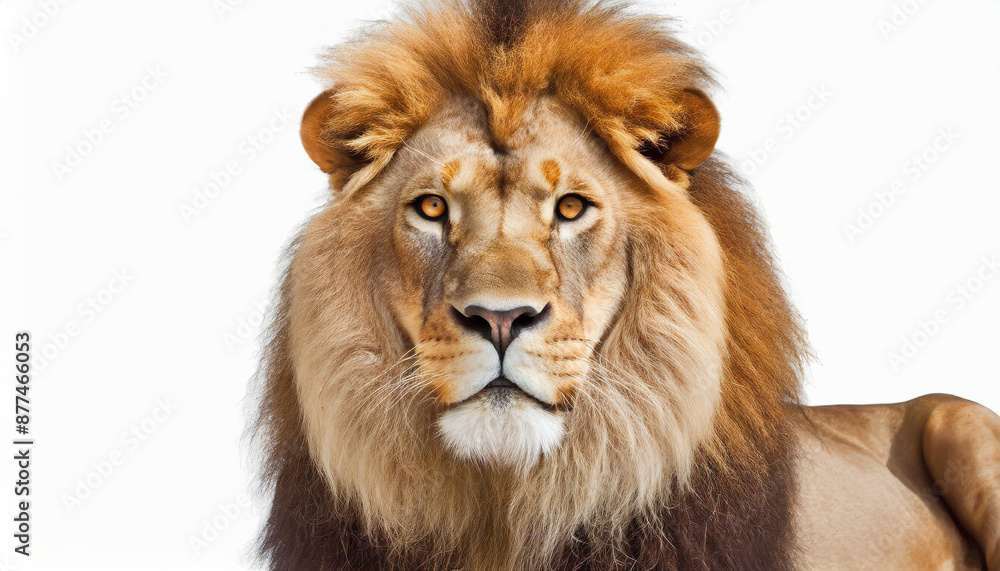 lion four and a half years old stands in front of a white backdrop lion four and a half years old stands in front of a white backdrop