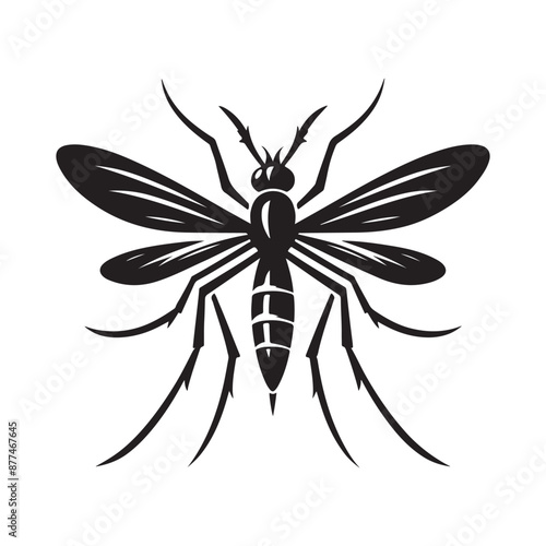 Mosquito silhouette vector illustration