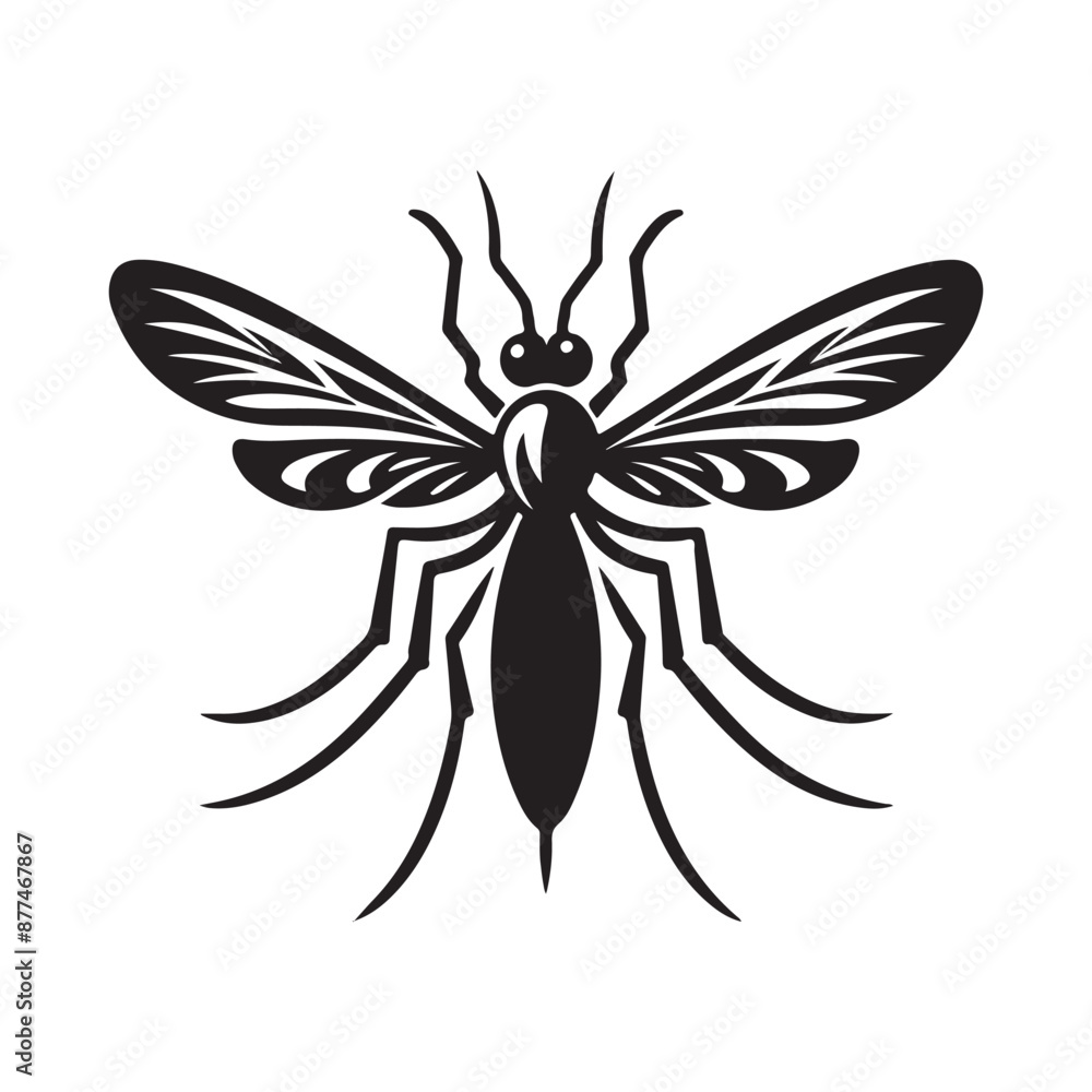 Mosquito silhouette vector illustration Mosquito silhouette vector illustration