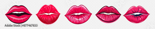 lipstick kiss with lips print set, lipstick lips, red lips print vector, Female red lipstick kiss