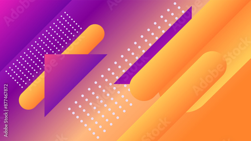 ABSTRACT BACKGROUND ELEGANT PURPLE ORANGE GRADIENT SMOOTH LIQUID COLORFUL DESIGN WITH GEOMETRIC SHAPES VECTOR TEMPLATE GOOD FOR MODERN WEBSITE, WALLPAPER, COVER DESIGN 