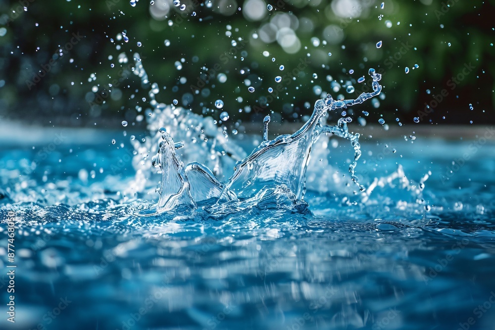Dynamic Water Splash Captured in Mid-Air Dynamic Water Splash Captured in Mid-Air