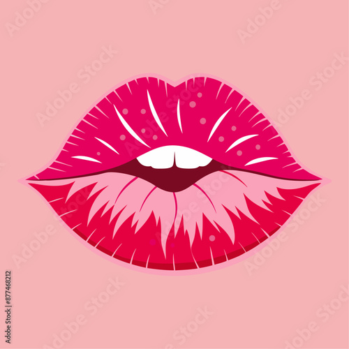lipstick kiss with lips print set, lipstick lips, red lips print vector, Female red lipstick kiss