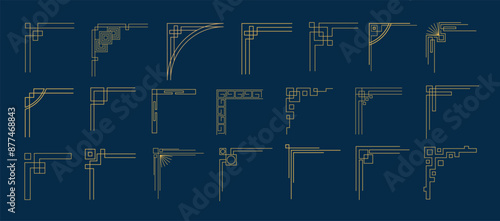 Chinese traditional ornaments frame corners. Asian knotting border edges pattern for oriental banner card, invitation or emblem corner decoration vector set. Japanese style decorative frame elements.