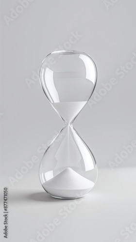 Hourglass on a gray background, minimalist design, capturing the essence of time 
