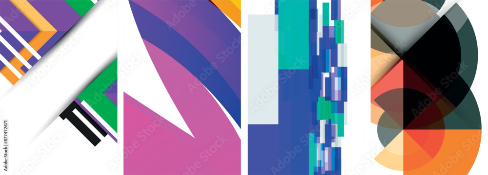 Minimal geometric abstract background with circles, lines and triangles Minimal geometric abstract background with circles, lines and triangles