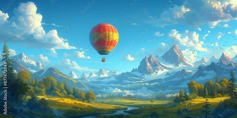 Cheerful Balloon Ride Together, generative ai Cheerful Balloon Ride Together, generative ai