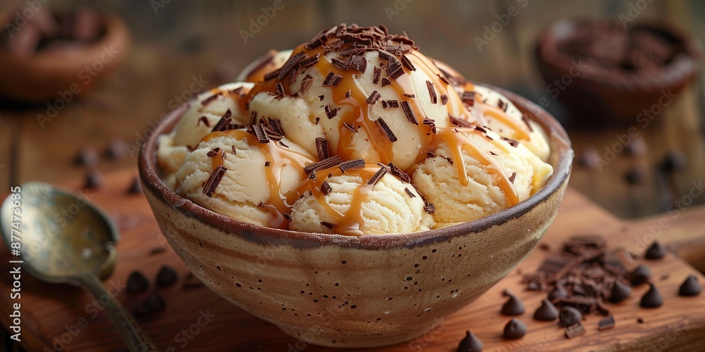Artisan Vanilla Ice Cream Delight, generative ai Artisan Vanilla Ice Cream Delight, generative ai