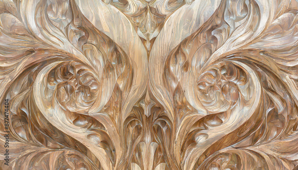 3D horizontal wavy texture background. Carved abstract realistic decoration textured waves on wood. AI 3d illustration. Trendy geometry wallpaper interior design. Structure art backdrop, macro 3D horizontal wavy texture background. Carved abstract realistic decoration textured waves on wood. AI 3d illustration. Trendy geometry wallpaper interior design. Structure art backdrop, macro