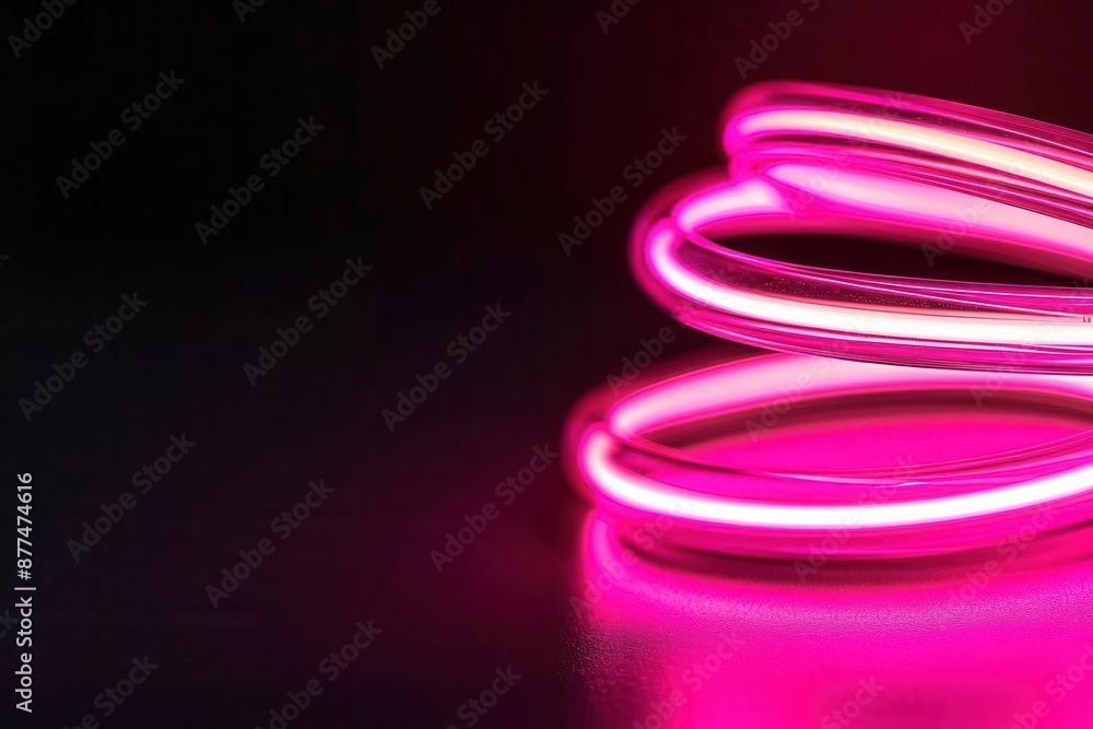Abstract photo of a pink neon light glowing in the dark, forming smooth curves. Perfect for backgrounds and modern design themes. Abstract photo of a pink neon light glowing in the dark, forming smooth curves. Perfect for backgrounds and modern design themes.