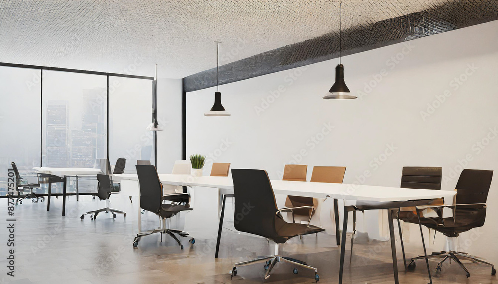 Modern coworking interior with copyspace Modern coworking interior with copyspace