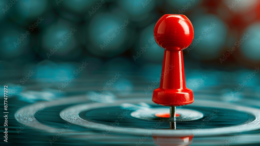 Red Push Pin on Target. Red Push Pin on Target.