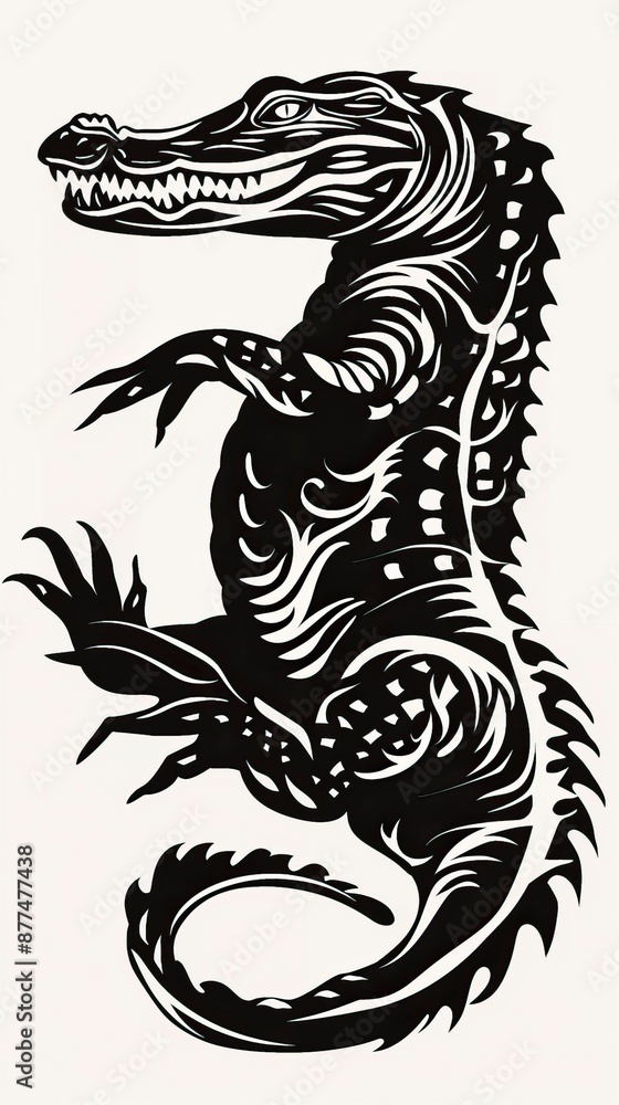 Fototapeta premium Vector of crocodile design on white background 