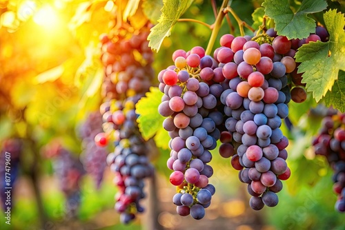 Bunches of ripe fresh grape on the grapevine soft focus background, grapevine, grape, ripe, soft, fresh