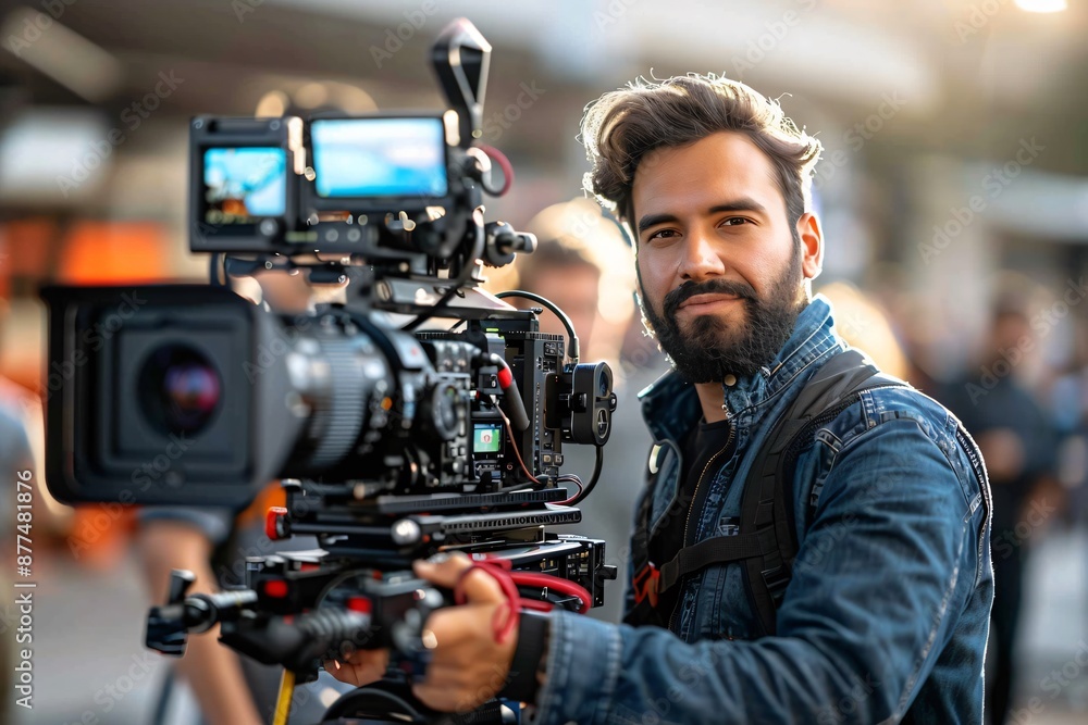Cinematographer Capturing the Perfect Shot with Professional Camera Equipment Cinematographer Capturing the Perfect Shot with Professional Camera Equipment