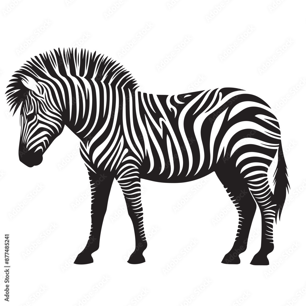 Obraz premium zebra Silhouette vector art illustration white back ground